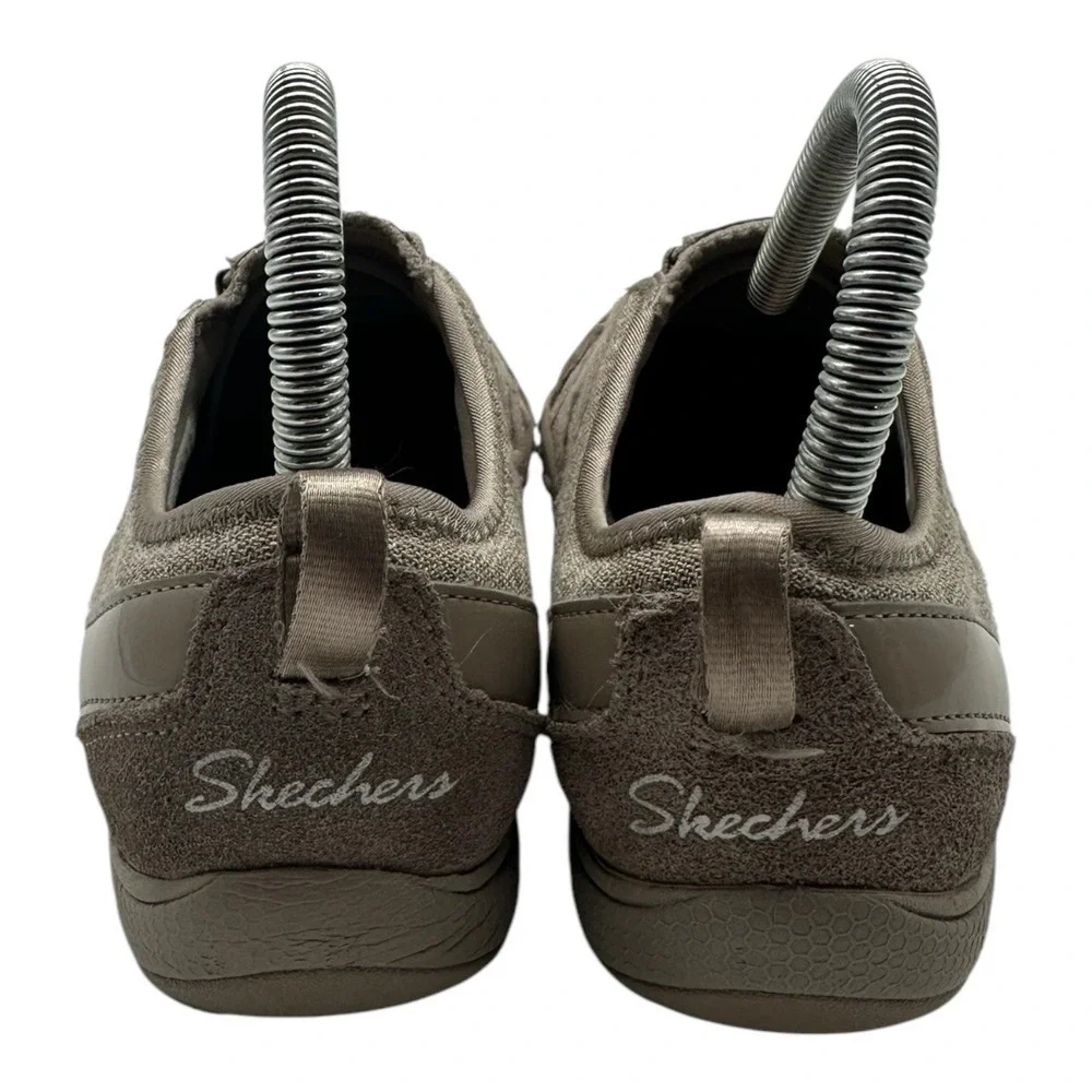 Skechers Relaxed Fit Memory Foam Slip On Shoes Womens 6.5 Taupe Slip On Sneakers